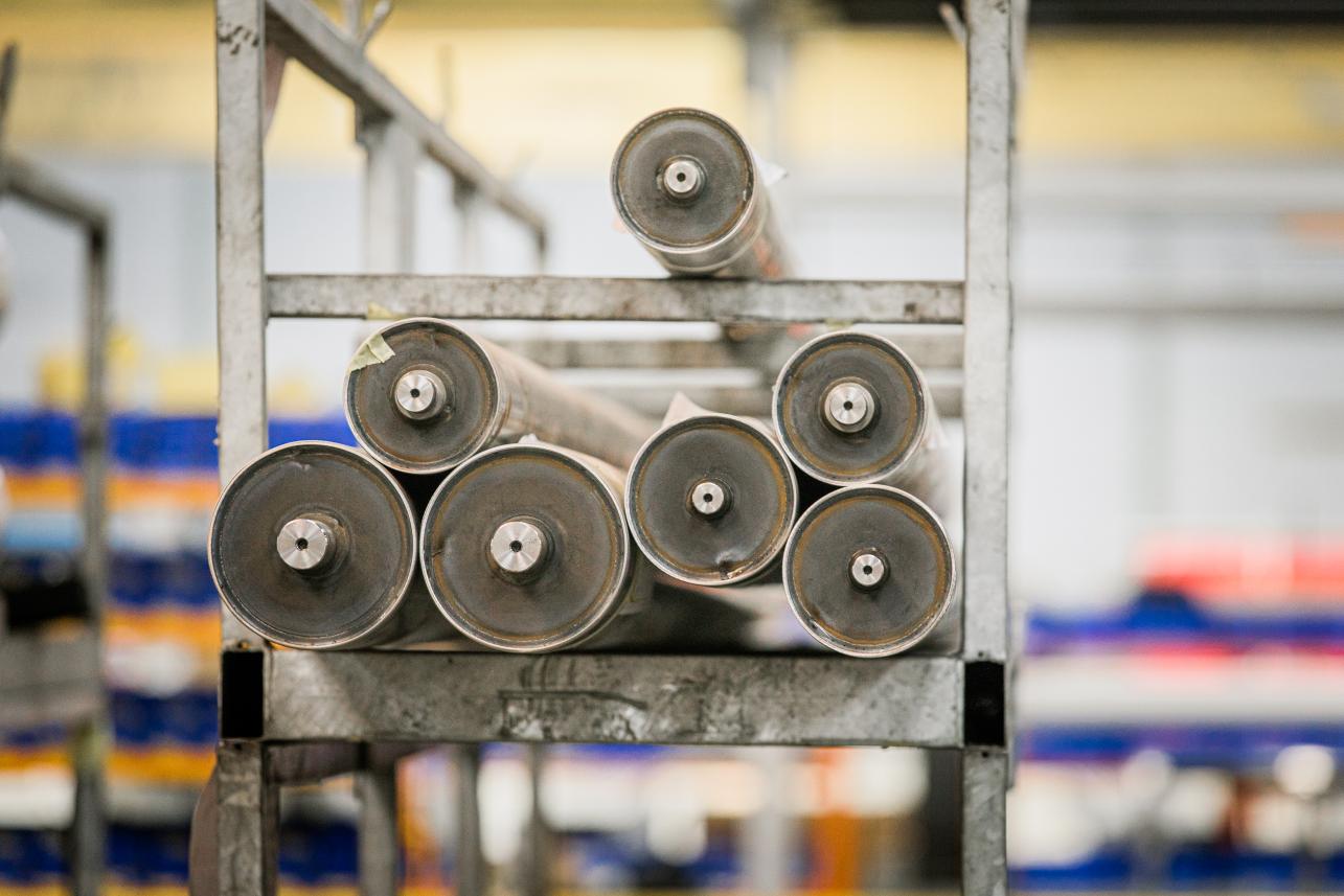 Close-up van walsen of rollers bij MGC