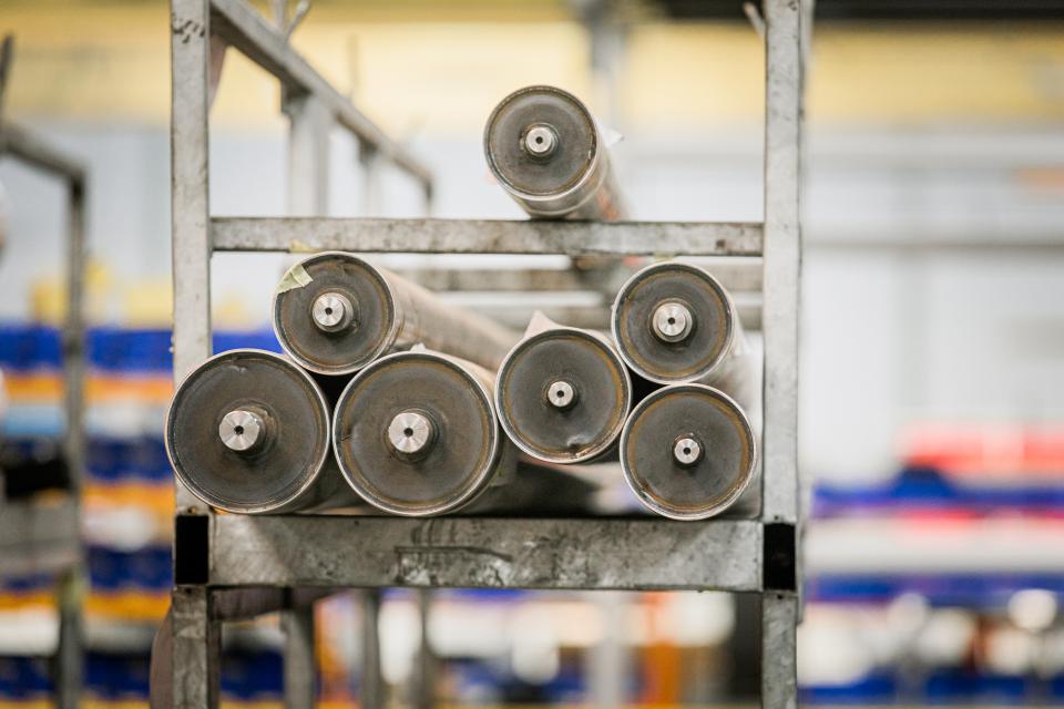 Close-up van walsen of rollers bij MGC